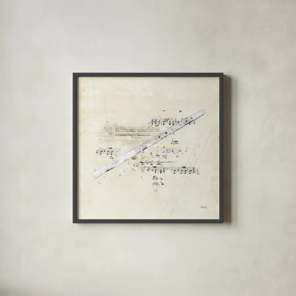 Musical Gift V by Katie Pertiet. Shown in a sleek black glass frame for a contemporary gallery look. Available as an archival giclee rolled canvas, fine art paper, or poster print. SKU 58451a.