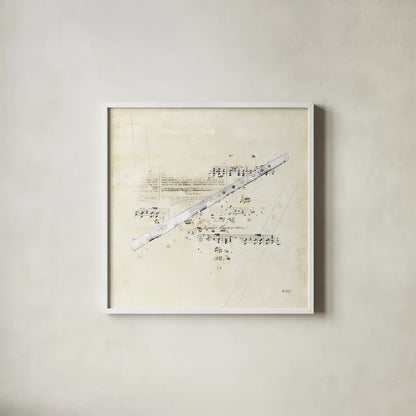 Musical Gift V by Katie Pertiet. Shown in a crisp white glass frame for a clean and minimalist style. Available as an archival giclee rolled canvas, fine art paper, or poster print. SKU 58451a.