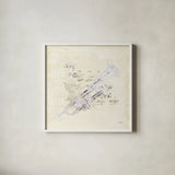 Musical Gift VI by Katie Pertiet. Shown in a crisp white glass frame for a clean and minimalist style. Available as an archival giclee rolled canvas, fine art paper, or poster print. SKU 58452a.