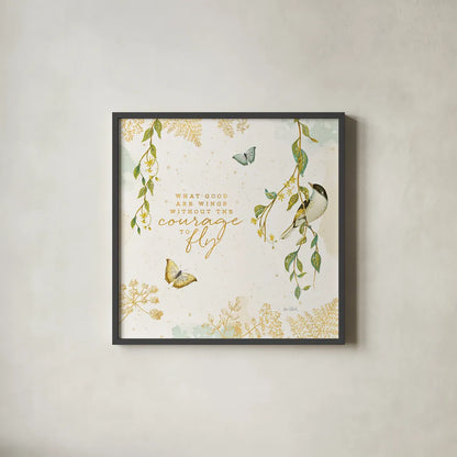 Natures Wisdom III by Katie Pertiet. Shown in a sleek black glass frame for a contemporary gallery look. Available as an archival giclee rolled canvas, fine art paper, or poster print. SKU 33553a.