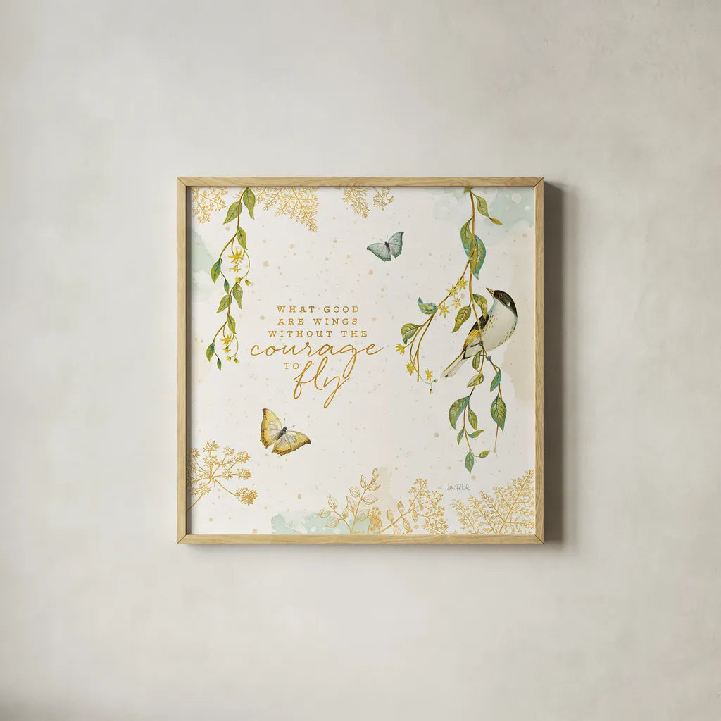 Natures Wisdom III by Katie Pertiet. Shown in a natural wood glass frame for a timeless modern aesthetic. Available as an archival giclee rolled canvas, fine art paper, or poster print. SKU 33553a.