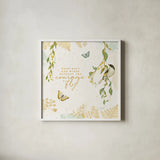 Natures Wisdom III by Katie Pertiet. Shown in a crisp white glass frame for a clean and minimalist style. Available as an archival giclee rolled canvas, fine art paper, or poster print. SKU 33553a.