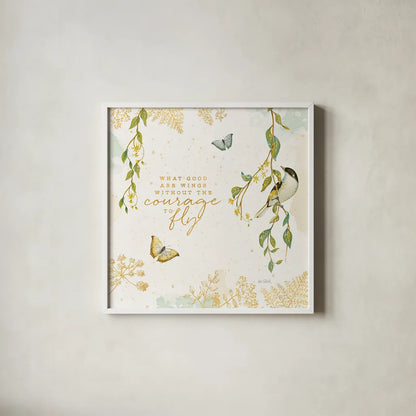 Natures Wisdom III by Katie Pertiet. Shown in a crisp white glass frame for a clean and minimalist style. Available as an archival giclee rolled canvas, fine art paper, or poster print. SKU 33553a.