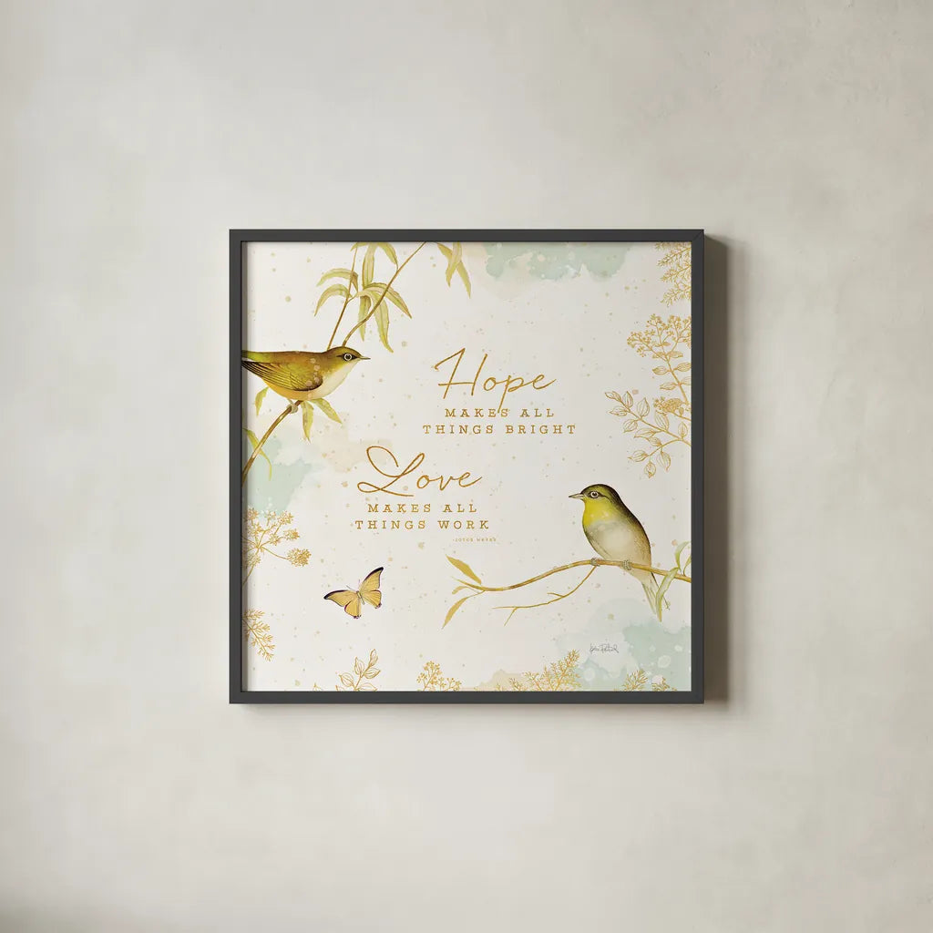 Natures Wisdom IV by Katie Pertiet. Shown in a sleek black glass frame for a contemporary gallery look. Available as an archival giclee rolled canvas, fine art paper, or poster print. SKU 33554a.