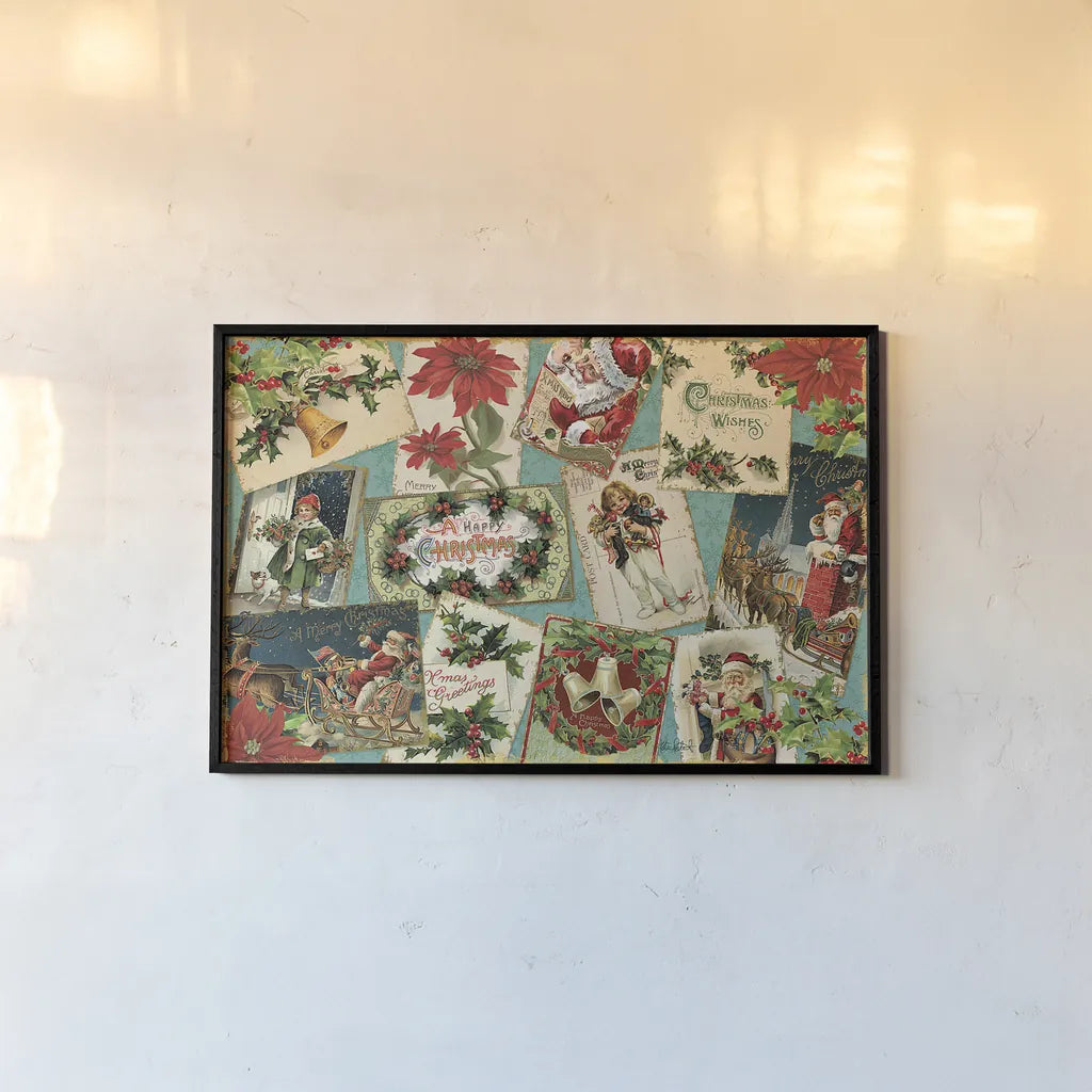 Nostalgic Holiday I by Katie Pertiet. shown as a paper print in a black flame. Available as a archival giclee rolled canvas, fine art paper, or poster print. SKU 48939i.