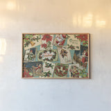 Nostalgic Holiday I by Katie Pertiet. shown as a paper print in a natural frame. Available as a archival giclee rolled canvas, fine art paper, or poster print. SKU 48939i.