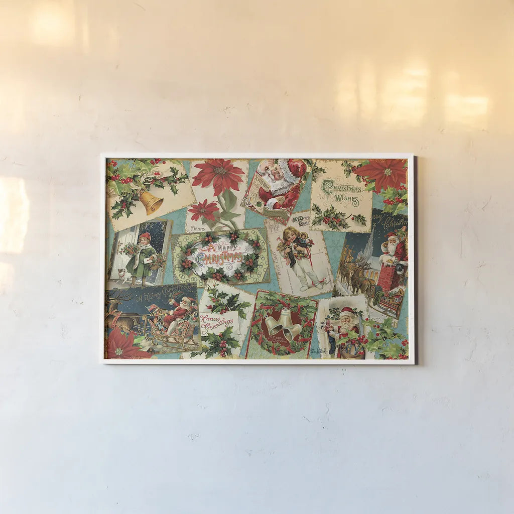 Nostalgic Holiday I by Katie Pertiet. shown as a paper print in a white frame. Available as a archival giclee rolled canvas, fine art paper, or poster print. SKU 48939i.