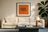 October 31st I by Katie Pertiet. Displayed in a glass frame with matte in a clean modern living room. Available as an archival giclee rolled canvas, fine art paper, or poster print. SKU 87857a.