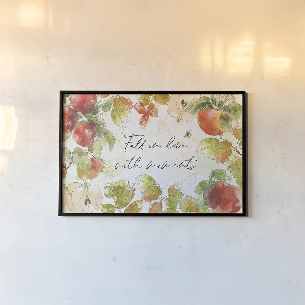 Orchard Harvest I by Katie Pertiet. shown as a paper print in a black flame. Available as a archival giclee rolled canvas, fine art paper, or poster print. SKU 49942i.