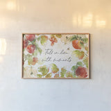 Orchard Harvest I by Katie Pertiet. shown as a paper print in a natural frame. Available as a archival giclee rolled canvas, fine art paper, or poster print. SKU 49942i.
