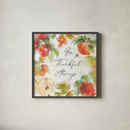 Orchard Harvest II by Katie Pertiet. Shown in a sleek black glass frame for a contemporary gallery look. Available as an archival giclee rolled canvas, fine art paper, or poster print. SKU 49943a.