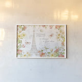 Painting Paris I by Katie Pertiet. shown as a paper print in a white frame. Available as a archival giclee rolled canvas, fine art paper, or poster print. SKU 45615i.