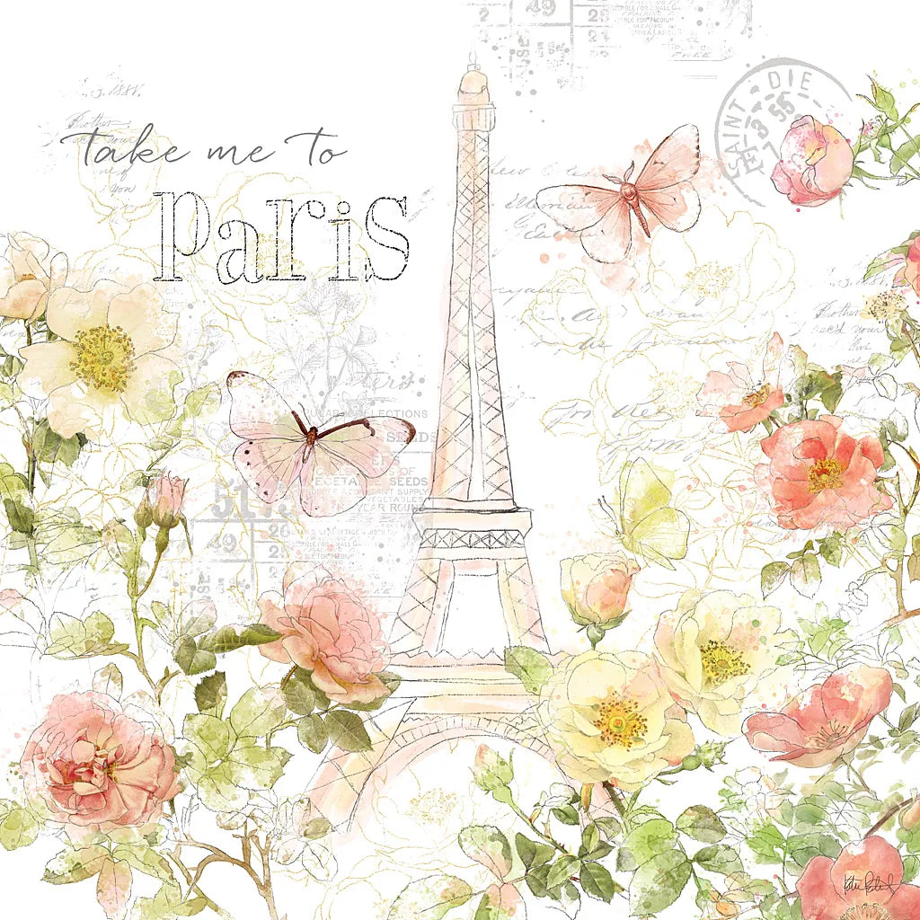 Painting Paris II by Katie Pertiet. SKU 45616a. Archival Giclee Fine art print for wall decor.