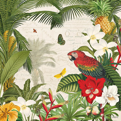 Parrot Paradise III by Katie Pertiet. SKU 42062a. Archival Giclee Fine art print for wall decor.
