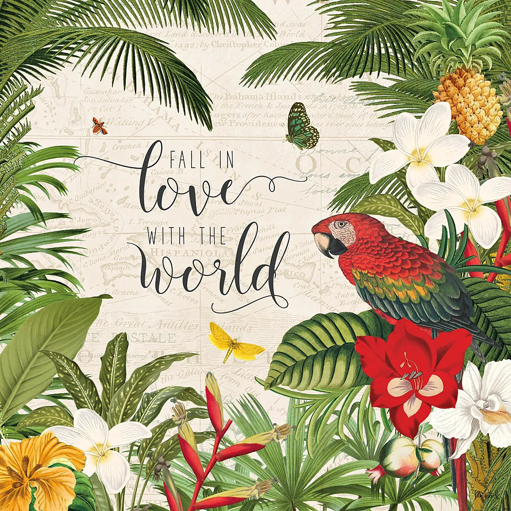 Parrot Paradise V by Katie Pertiet. SKU 42064a. Archival Giclee Fine art print for wall decor.