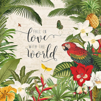 Parrot Paradise V by Katie Pertiet. SKU 42064a. Archival Giclee Fine art print for wall decor.