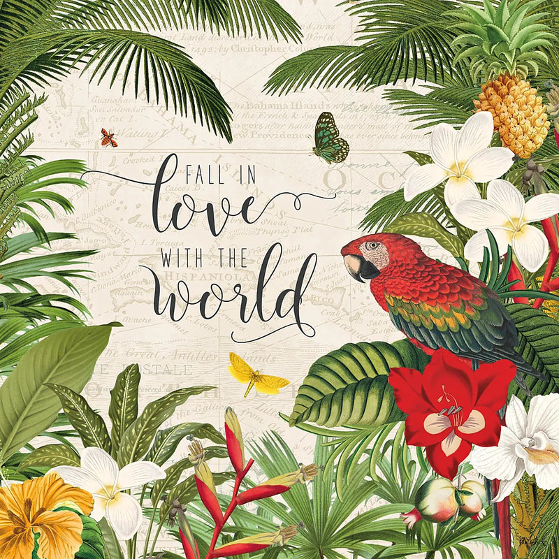 Parrot Paradise V by Katie Pertiet. SKU 42064a. Archival Giclee Fine art print for wall decor.