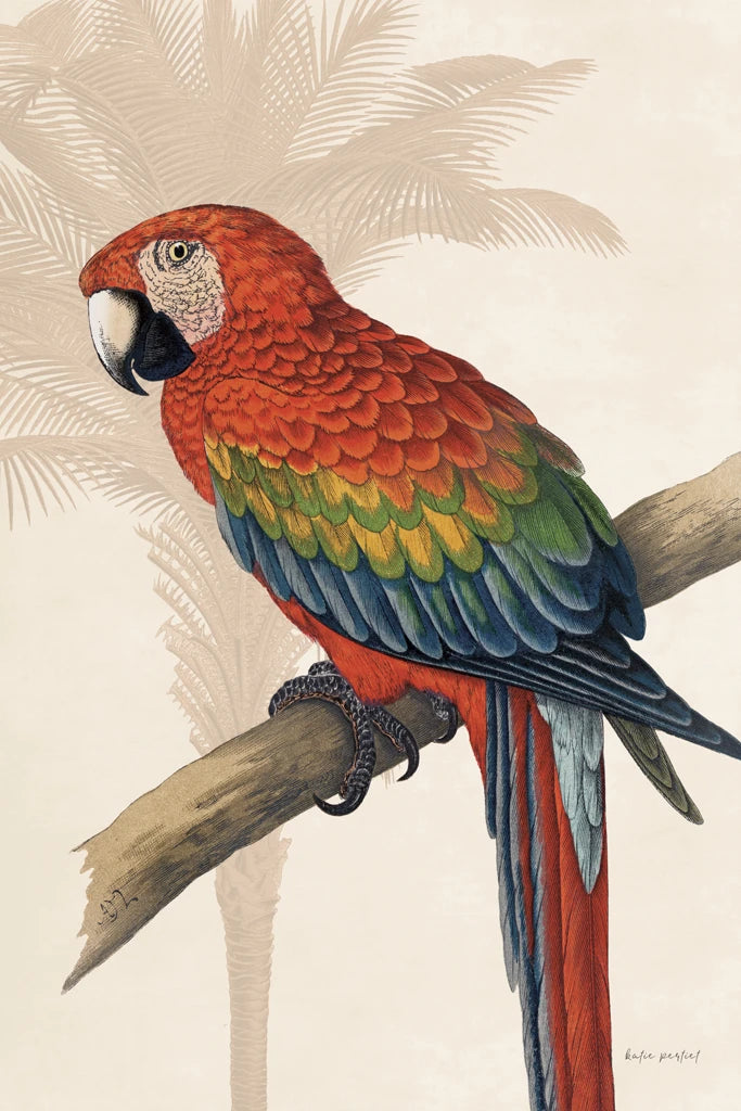 Parrot Paradise on Cream I by Katie Pertiet
