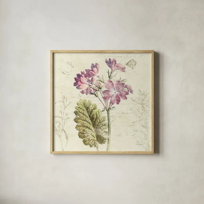 Primrose Square by Katie Pertiet. Shown in a natural wood glass frame for a timeless modern aesthetic. Available as an archival giclee rolled canvas, fine art paper, or poster print. SKU 5985a.