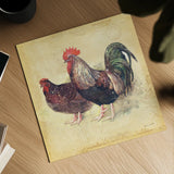 Rooster I by Katie Pertiet. Shown as a detailed flat fine art print, highlighting archival giclee quality. Available as an archival giclee rolled canvas, fine art paper, or poster print. SKU 29527a.