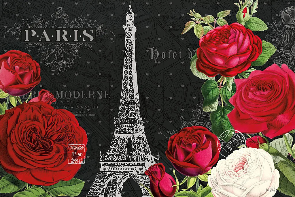 Rouge Paris I Black by Katie Pertiet. SKU 43777i. Archival Giclee Fine art print for wall decor.