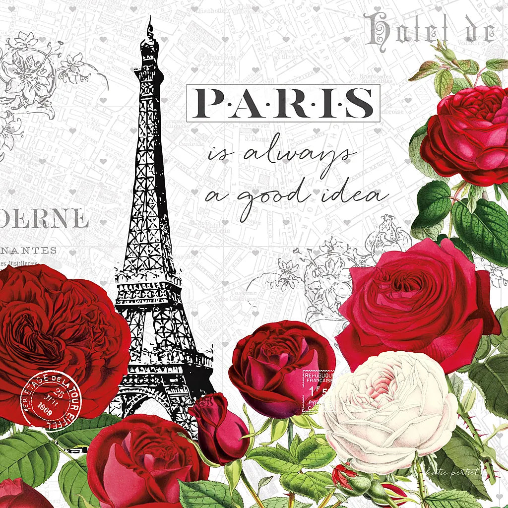 Rouge Paris II by Katie Pertiet. SKU 43775a. Archival Giclee Fine art print for wall decor.
