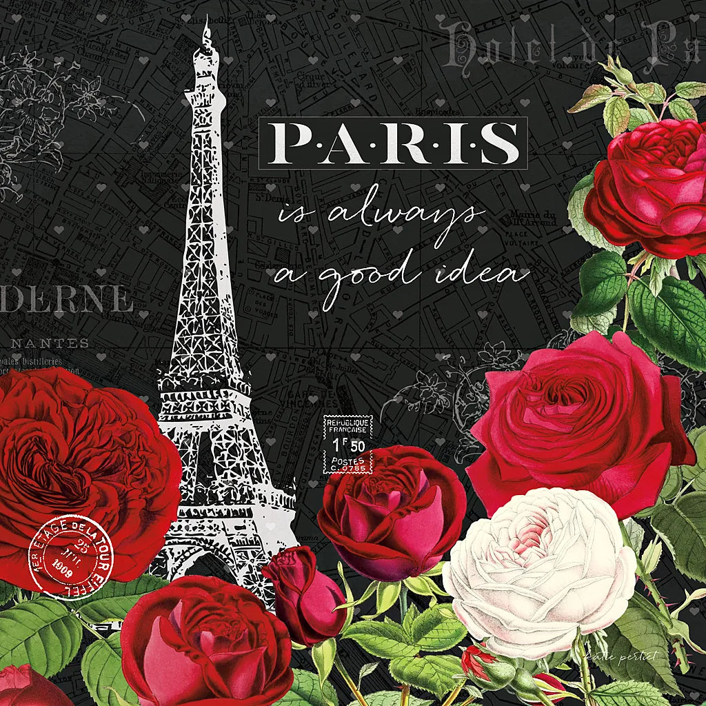 Rouge Paris II Black by Katie Pertiet. SKU 43778a. Archival Giclee Fine art print for wall decor.