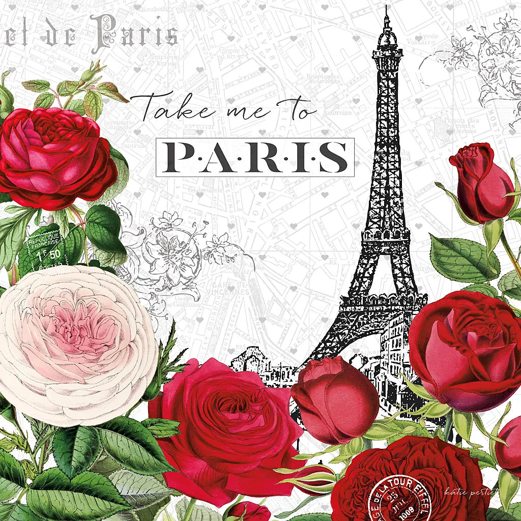 Rouge Paris III by Katie Pertiet. SKU 43776a. Archival Giclee Fine art print for wall decor.