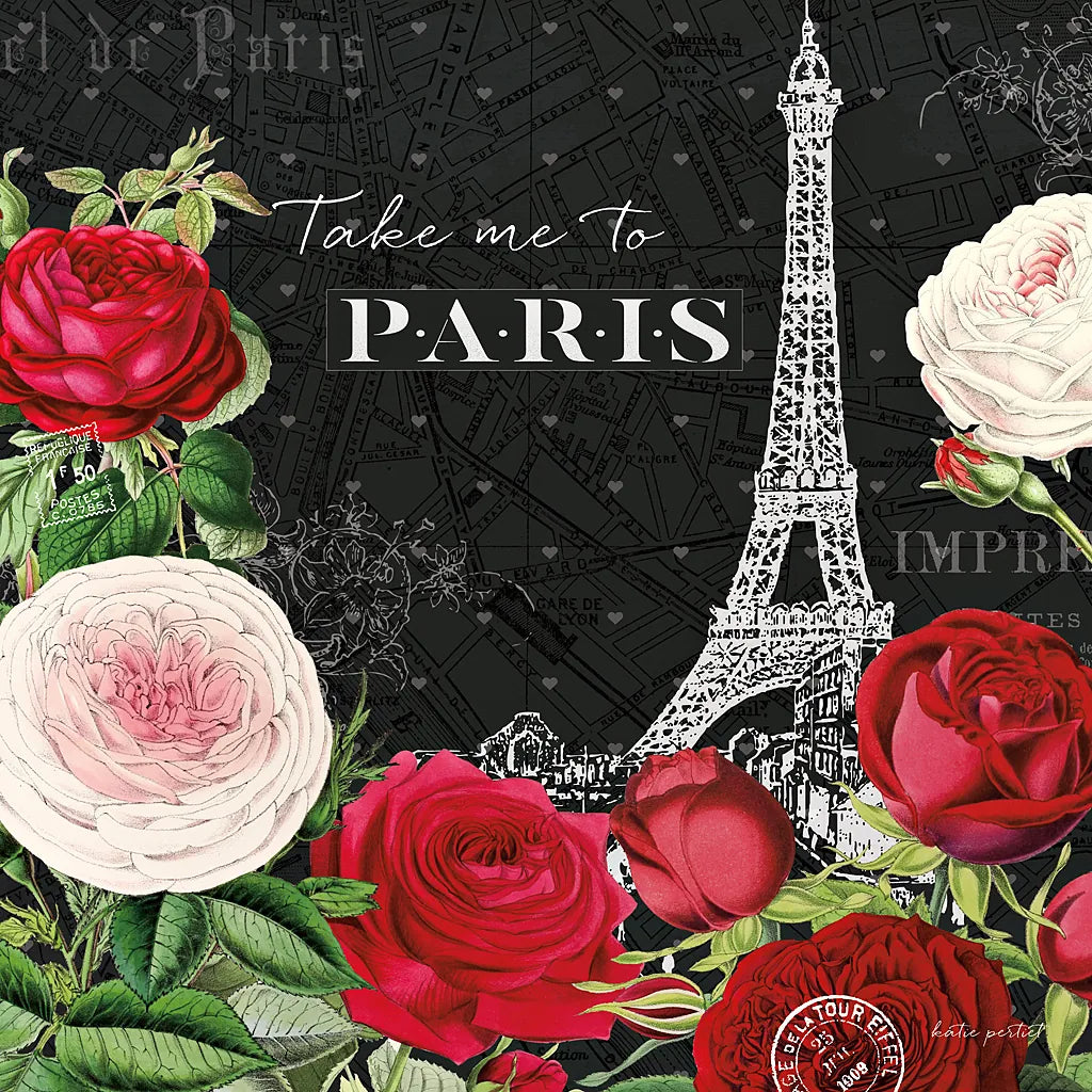 Rouge Paris III Black by Katie Pertiet. SKU 43779a. Archival Giclee Fine art print for wall decor.