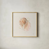 Shell Collector V by Katie Pertiet. Shown in a natural wood glass frame for a timeless modern aesthetic. Available as an archival giclee rolled canvas, fine art paper, or poster print. SKU 29930a.