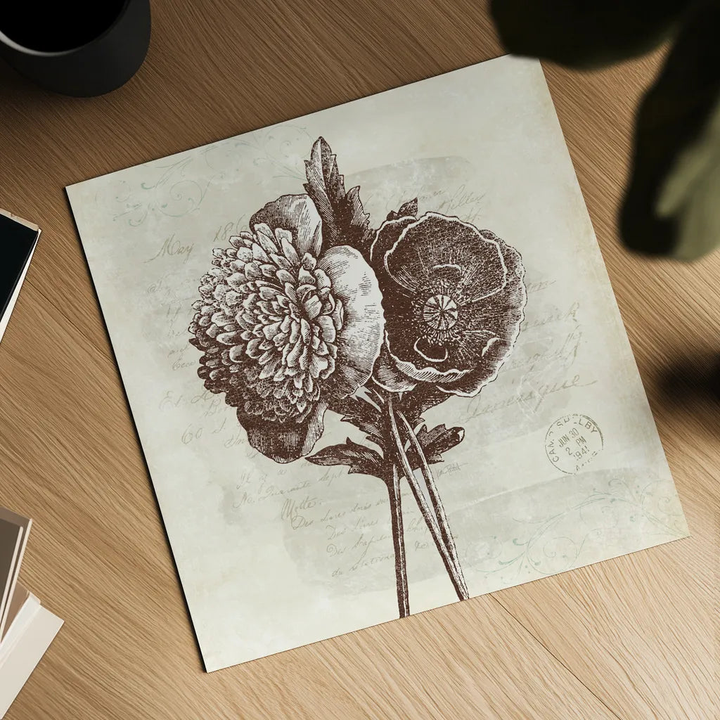 Spa Botanical III by Katie Pertiet. Shown as a detailed flat fine art print, highlighting archival giclee quality. Available as an archival giclee rolled canvas, fine art paper, or poster print. SKU 12339a.