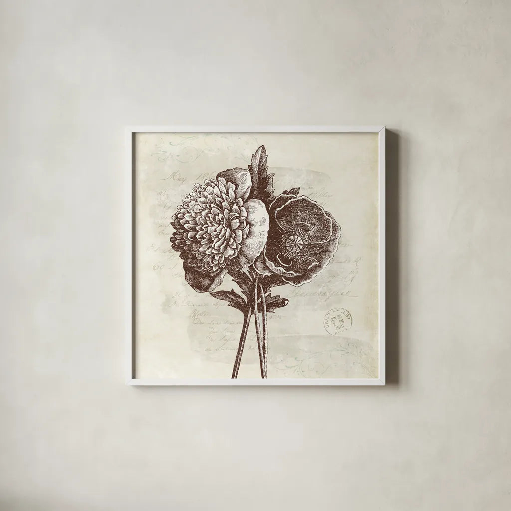 Spa Botanical III by Katie Pertiet. Shown in a crisp white glass frame for a clean and minimalist style. Available as an archival giclee rolled canvas, fine art paper, or poster print. SKU 12339a.