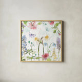 Spring Splash II by Katie Pertiet. Shown in a natural wood glass frame for a timeless modern aesthetic. Available as an archival giclee rolled canvas, fine art paper, or poster print. SKU 48822a.