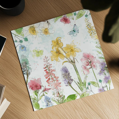 Spring Splash III by Katie Pertiet. Shown as a detailed flat fine art print, highlighting archival giclee quality. Available as an archival giclee rolled canvas, fine art paper, or poster print. SKU 48823a.