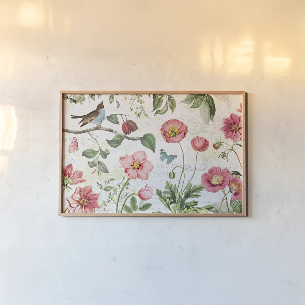 Studio Botanicals I by Katie Pertiet. shown as a paper print in a natural frame. Available as a archival giclee rolled canvas, fine art paper, or poster print. SKU 49493i.
