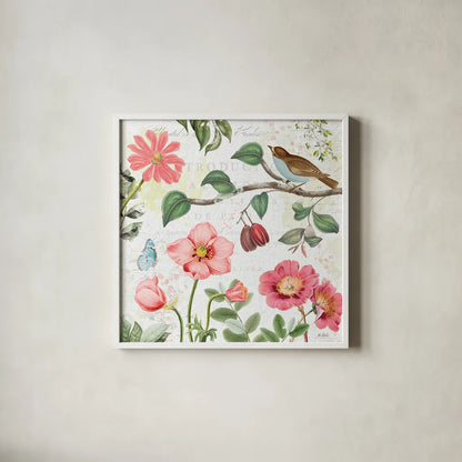 Studio Botanicals III by Katie Pertiet. Shown in a crisp white glass frame for a clean and minimalist style. Available as an archival giclee rolled canvas, fine art paper, or poster print. SKU 49495a.