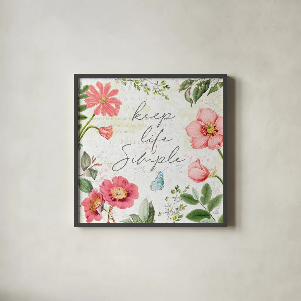 Studio Botanicals IV by Katie Pertiet. Shown in a sleek black glass frame for a contemporary gallery look. Available as an archival giclee rolled canvas, fine art paper, or poster print. SKU 49496a.