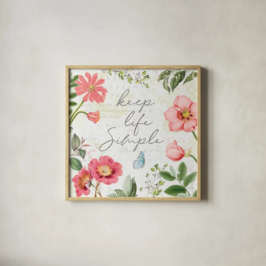 Studio Botanicals IV by Katie Pertiet. Shown in a natural wood glass frame for a timeless modern aesthetic. Available as an archival giclee rolled canvas, fine art paper, or poster print. SKU 49496a.