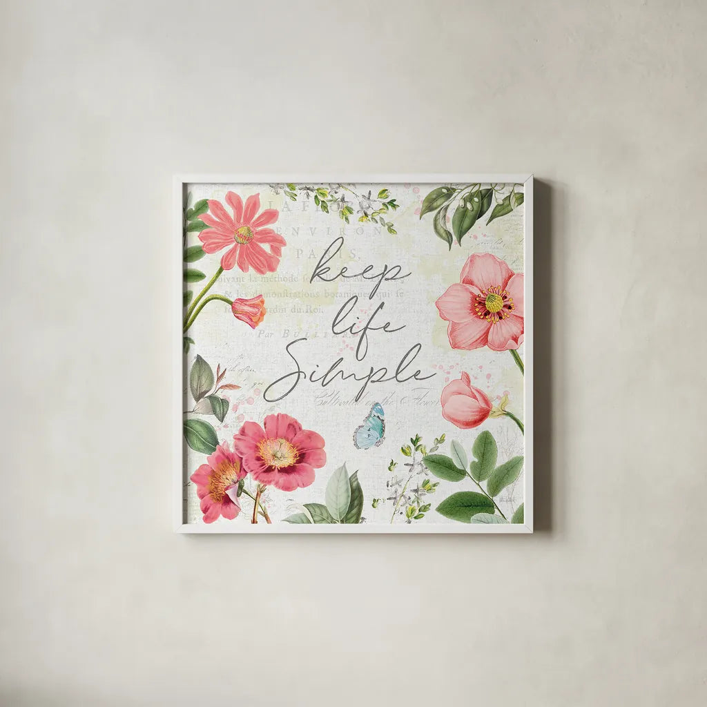 Studio Botanicals IV by Katie Pertiet. Shown in a crisp white glass frame for a clean and minimalist style. Available as an archival giclee rolled canvas, fine art paper, or poster print. SKU 49496a.