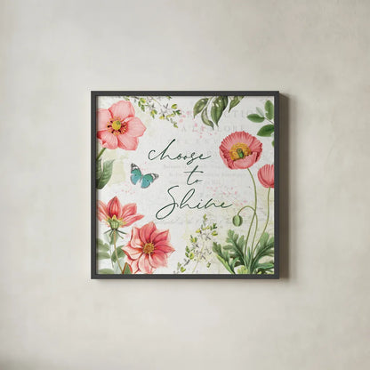 Studio Botanicals V Green by Katie Pertiet. Shown in a sleek black glass frame for a contemporary gallery look. Available as an archival giclee rolled canvas, fine art paper, or poster print. SKU 56415a.