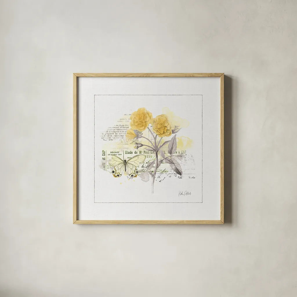 Sunny Day IV by Katie Pertiet. Shown in a natural wood glass frame for a timeless modern aesthetic. Available as an archival giclee rolled canvas, fine art paper, or poster print. SKU 29917a.