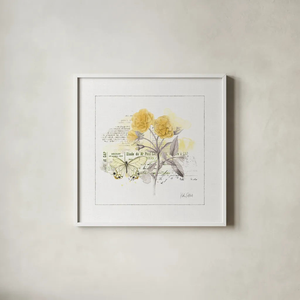 Sunny Day IV by Katie Pertiet. Shown in a crisp white glass frame for a clean and minimalist style. Available as an archival giclee rolled canvas, fine art paper, or poster print. SKU 29917a.
