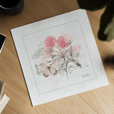 Sunny Day IV Pink by Katie Pertiet. Shown as a detailed flat fine art print, highlighting archival giclee quality. Available as an archival giclee rolled canvas, fine art paper, or poster print. SKU 31677a.