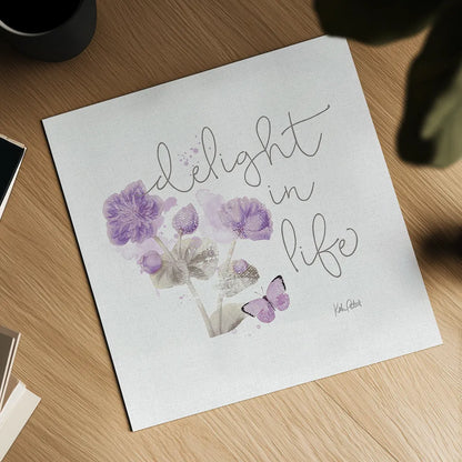 Sunny Day VI Purple by Katie Pertiet. Shown as a detailed flat fine art print, highlighting archival giclee quality. Available as an archival giclee rolled canvas, fine art paper, or poster print. SKU 31678a.