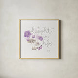 Sunny Day VI Purple by Katie Pertiet. Shown in a natural wood glass frame for a timeless modern aesthetic. Available as an archival giclee rolled canvas, fine art paper, or poster print. SKU 31678a.