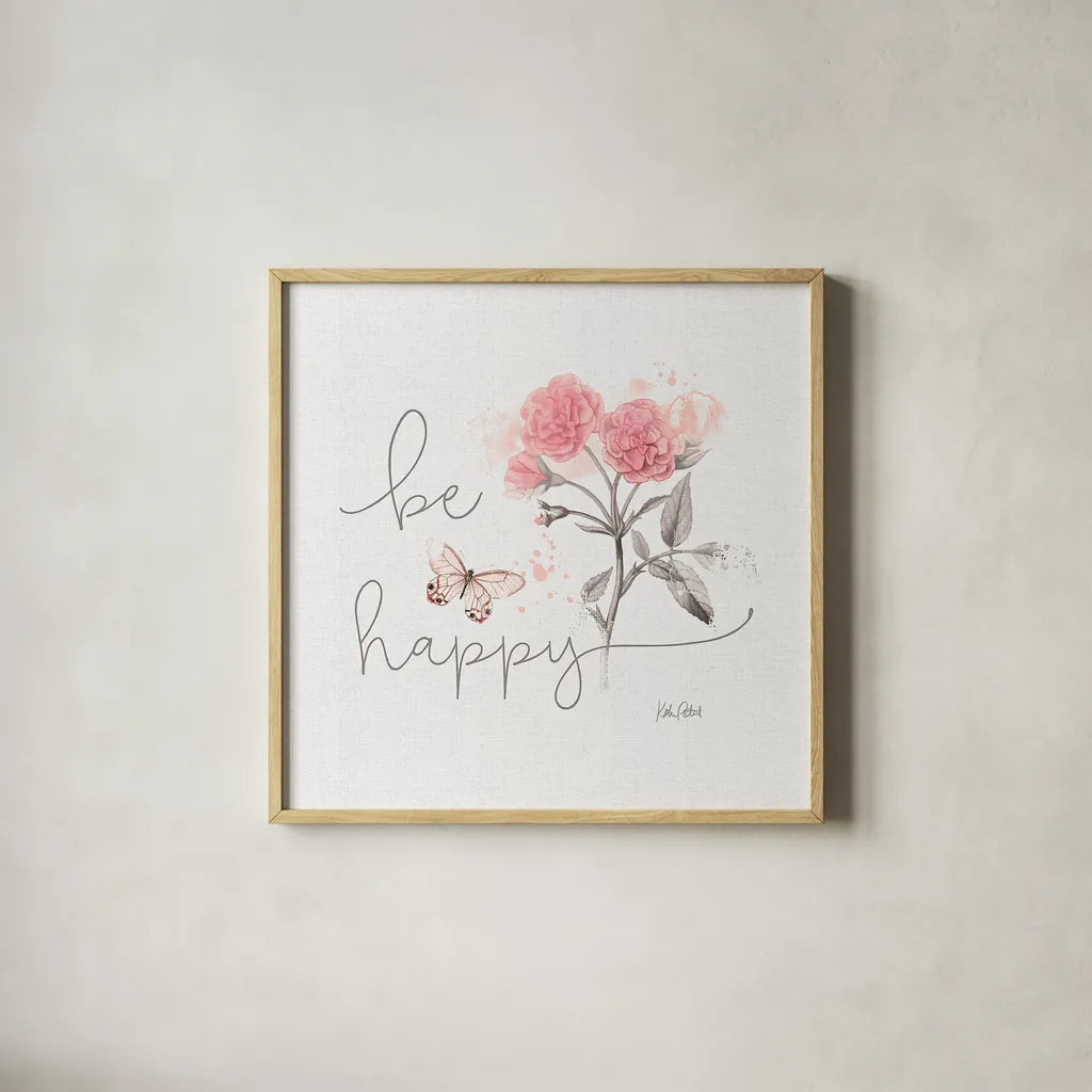 Sunny Day VIII Pink by Katie Pertiet. Shown in a natural wood glass frame for a timeless modern aesthetic. Available as an archival giclee rolled canvas, fine art paper, or poster print. SKU 31680a.