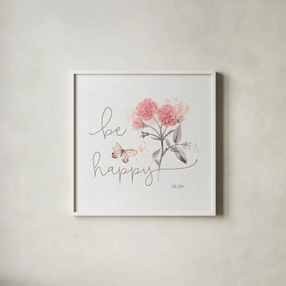 Sunny Day VIII Pink by Katie Pertiet. Shown in a crisp white glass frame for a clean and minimalist style. Available as an archival giclee rolled canvas, fine art paper, or poster print. SKU 31680a.