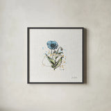 Thoughtful Blooms I by Katie Pertiet. Shown in a sleek black glass frame for a contemporary gallery look. Available as an archival giclee rolled canvas, fine art paper, or poster print. SKU 37580a.