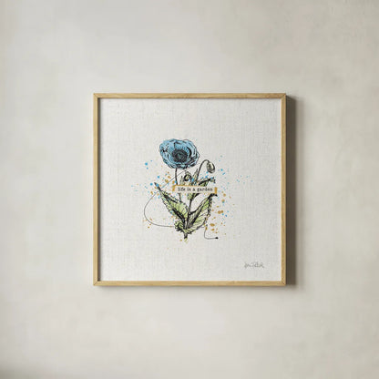 Thoughtful Blooms I by Katie Pertiet. Shown in a natural wood glass frame for a timeless modern aesthetic. Available as an archival giclee rolled canvas, fine art paper, or poster print. SKU 37580a.