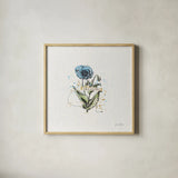 Thoughtful Blooms I Bliss by Katie Pertiet. Shown in a natural wood glass frame for a timeless modern aesthetic. Available as an archival giclee rolled canvas, fine art paper, or poster print. SKU 38520a.